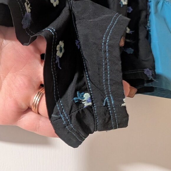 NEW! FP Movement | Get Your Flirt On Embroidered Shorts In Blue/Black - Picture 8 of 11